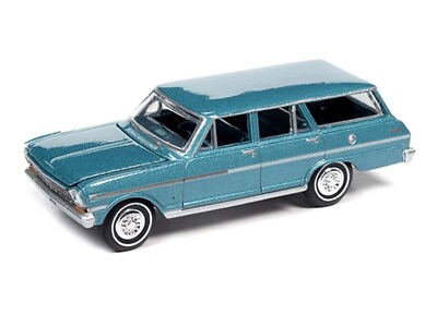 #ad 1963 Chevrolet II Nova 400 Station Wagon 1:64 Diecast Model Autoworld 64312B $12.95