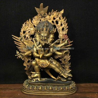 12#x27;#x27; bronze Three heads six arms two wings conquer demons vajvakilaka buddha $395.60