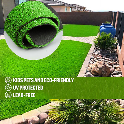 Artificial Grass Mat 16x6.6ft Synthetic Landscape Fake Turf Lawn Home Yard $51.82