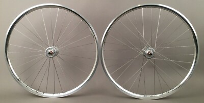 #ad H Plus Son Archetype Polished SILVER 32h Fixed Gear Track Bike Wheelset $299.00