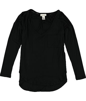 #ad Belle du Jour Womens Crisscross Pullover Blouse Black X Small $16.81