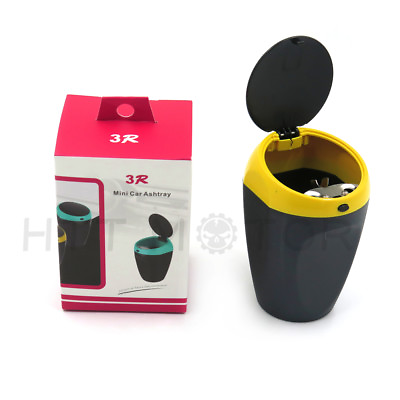 #ad Cigarette Auto Car Bucket Self Extinguishing Ashtray Home Butt Yellow Cup Holder $9.71