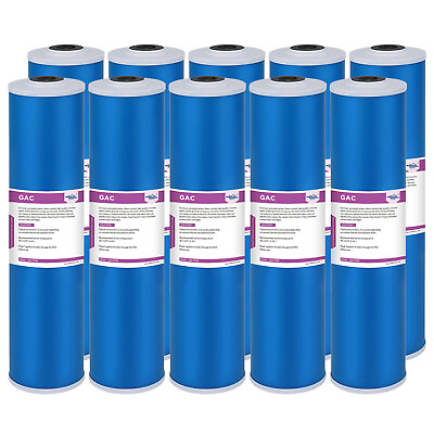 #ad 1 10PK 20x4.5quot; 5 Micron Whole House GAC Carbon Water Filter for Big Blue Housing $224.88