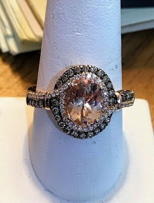 #ad Real Sterling Silver Chocolate Diamond Simulated 3Ct Delicate Rose Wedding Ring $99.99