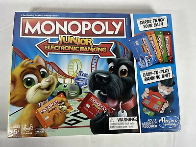 #ad Monopoly Junior Electronic Banking Hasbro Kids Ages 5 Property Trading Game NEW $19.50