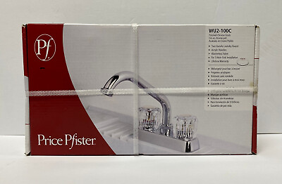 #ad Pfister WU2100C Classic 2 Handle Laundry Faucet Polished Chrome NEW $34.99