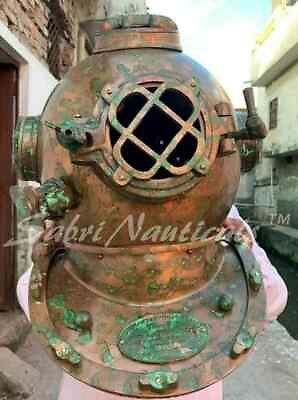 #ad Antique Reproduction Brass Scuba Deep Diving Divers Helmet Mark V US Navy $198.11
