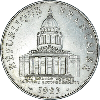 #ad #ad #373760 Coin France Panthéon 100 Francs 1983 Paris EF Silver KM:951.1 $29.84
