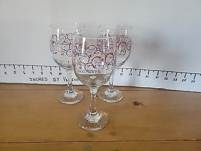 #ad Set of 3 Libbey Water STEMMED WINE GLASSES Goblets Pinot Noir Red White Etc. $22.05