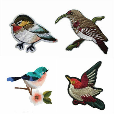 #ad 1pc Cute Flower Birds Patch Embroidered Sew Iron On Applique DIY Sewing Craft C $2.09