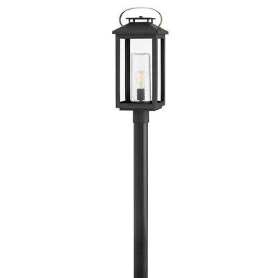 #ad 1 Light Medium Outdoor Low Voltage Post or Pier Mount Lantern Black Finish E26 $267.95