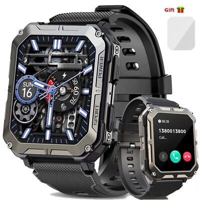 #ad 2024 New Blood Pressure Smart Watch Men Military Fitness Tracker Wristwatch $25.99