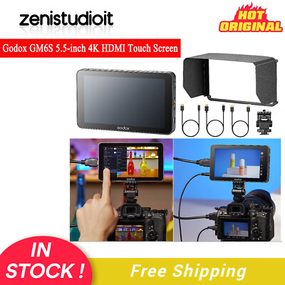 US Godox GM6S 5.5 Inch DSLR Camera Monitor 4K HDMI Touch Screen Portable Monitor $285.00