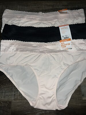 #ad Warners Womens Hipster Underwear Panties Polyester Blend 3 Pair Lace BC 3XL 10 $22.24