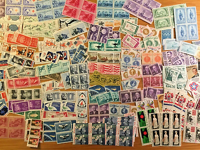 #ad USAVINTAGEMID CENTURYMINTUNUSEDLOT OF 40 ALL DIFFERENT STAMPS COLLECTION $7.85