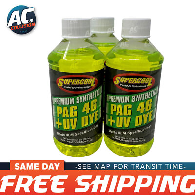 #ad Premium Synthetic A C Refrigerant Oil PAG 46UV Vis 8oz. 3 Pack $29.99
