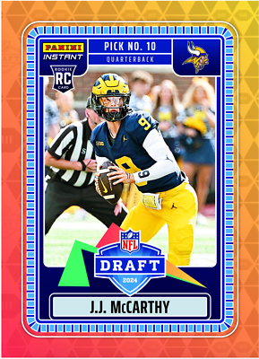 #ad 2024 Panini Instant NFL Draft Night #1 JJ McCarthy RC Rookie VIKINGS PRESALE $6.79