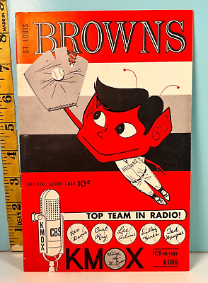 #ad 🔥1953 St. Louis Browns Baseball Scorecard v Red Sox Scored HIGH GRADE 🔥 $85.00