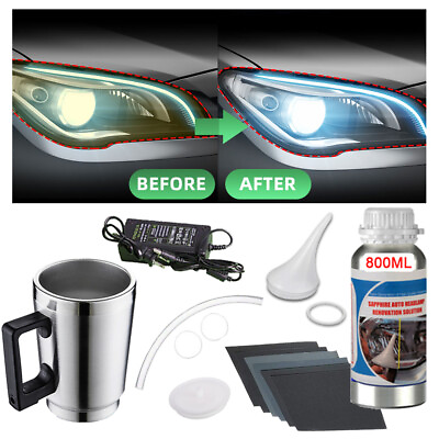#ad Headlight Restoration Kit Liquid Car Wash Tool Polymer Chemical Polishing Liquid $44.99