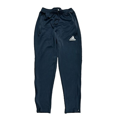 Mens Y2K Adidas Trefoil Black Skinny Small Logo Soccer Sweatpants Size S $19.99