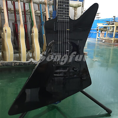#ad 6 String Black Explorer Electric Guitar Solid Body Mahogany Body Special Inlay $254.60