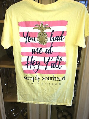 #ad Simply Southern You Had Me At Hey Y’all Tee Shirt NWOT Small $10.99