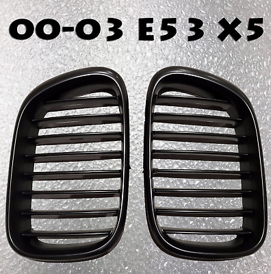 #ad MATTE BLACK FINISH Front Hood Grilles Grille Fits 99 03 E53 X5 4.6is $82.00