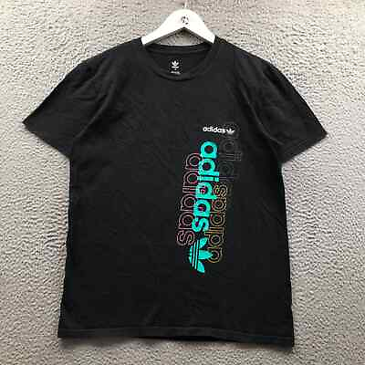 Adidas Originals T Shirt Men#x27;s Small S Short Sleeve Graphic Logo Trefoil Black $14.99