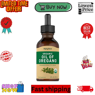#ad Piping Rock Oil of Oregano Organic Liquid Drops 2 fl oz with Extra Virgin $16.77