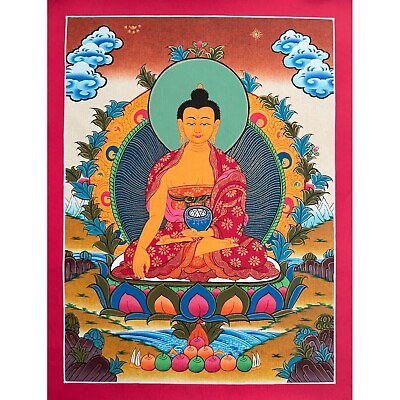 Shakyamuni Buddha Thangka Painting Tibetan Buddha Art for Wall Decoration $108.90