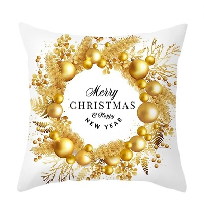 #ad Christmas Cushion Covers Merry Christmas Decoration For Home 45cm X Mas 1Pc New $24.24