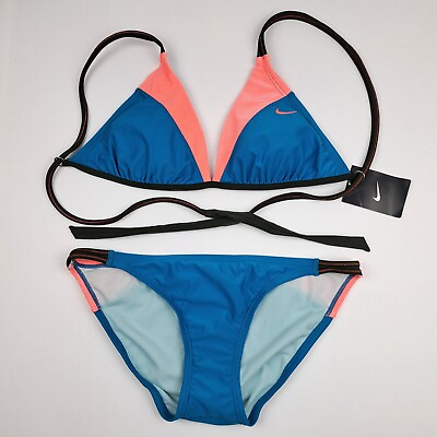 Nike Womens Bikini Swimsuit 12 Blue Orange $49.99