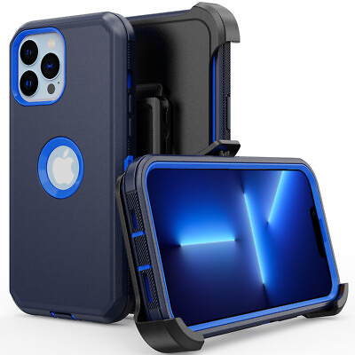 #ad For iPhone 13 Pro Max 12 11 Hybrid Shockproof Armor Case Cover With Belt Clip $8.96