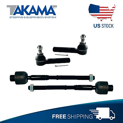 #ad 4pc Front OuterInner Tie Rod Ends For 2003 2009 TOYOTA 4RUNNER FJ CRUISER LEXUS $34.56