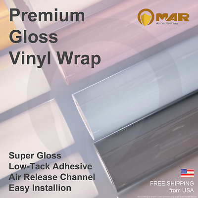 #ad Premium Gloss Vinyl Wrap Multi Color Choice 5 ft x 60 ft US Seller $350.00