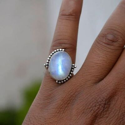 #ad Moonstone Gemstone 925 Sterling Silver Ring Mother#x27;s Day Jewelry All Size SE 799 $16.11