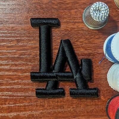 #ad #ad LA Patch Black Los Angeles Dodgers 3D Puffer MLB Embroidered Iron On 2.25x2quot; $5.00