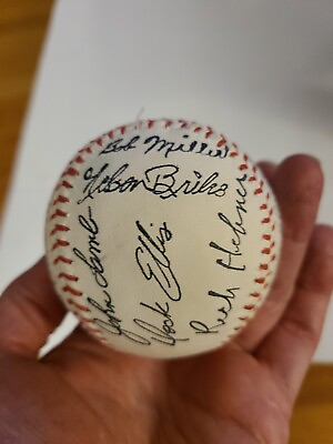Autographed Baseball w Former American Major League Baseball Players 28 Signtrs $51.37
