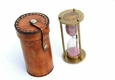 Sand Timer Hourglass Brass Nautical Maritime Hour Glass Vintage Sand Clock Gift $44.16