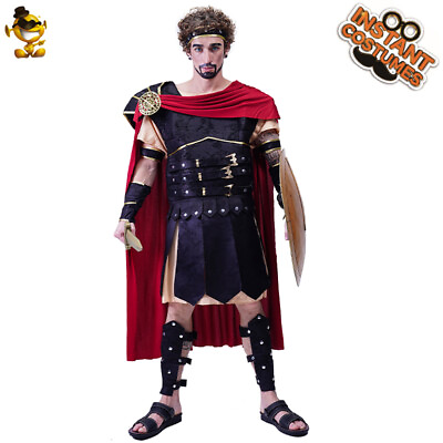 #ad Adult Man Handsome Roman Gladiator Costume Cosplay Party Cool Warrior Outfit $42.00