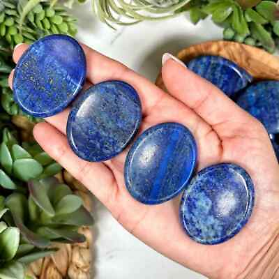#ad #ad Natural Lapis Lazuli Palm Worry Polished Stone Anxiety Stress Relief Crystal $8.54