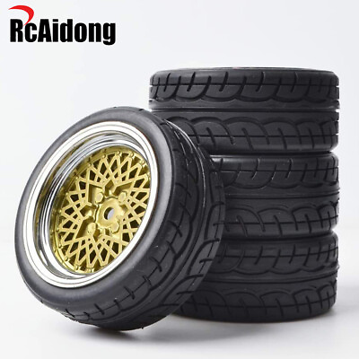 #ad 1:10 on Road Tires Wheel Rims for 1 16 Scale RC Rally Car Kyosho Traxxas Tamiya $19.96