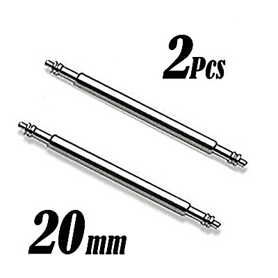 #ad #ad 2 Pcs 20mm Watch Band Spring Pin Replacement Stainless Steel Double Flanged End. C $2.99