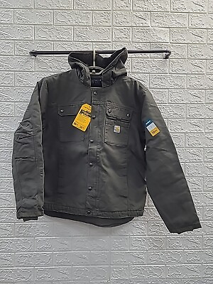 #ad New Carhartt Washed Duck Sherpa Lined Utility Jack Relaxed Fit Size Large $99.99