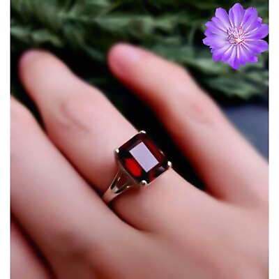 Red Garnet Gemstone 925 Sterling Silver Handmade Ring Jewelry All Size $7.35