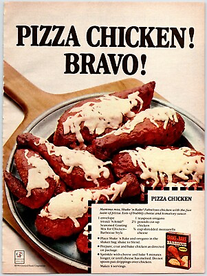 #ad SHAKE N BAKE BARBECUE Pizza Chicken Vintage 1980#x27;s 8quot; X 10.75quot; Magazine Ad M12 $5.00