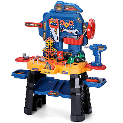 Kids Workbench Tool Child Pretend Play Set Toddler DIY Work Bench Table Boy Gift $38.99