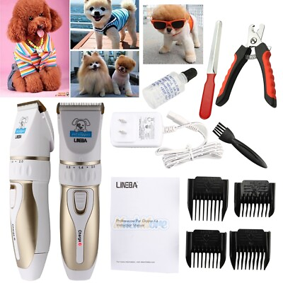 Professional Mute Pet Cat Dog Hair Cordless Clipper Trimmer Shaver Accessory Kit $6.99