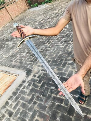#ad CUSTOM HANDMADE DAMASCUS STEEL HUNTING SWORD COMBAT SWORD SURVIVEL SWORD $137.00