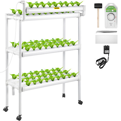 #ad VEVOR Hydroponic Grow Kit Hydroponics System 90 Plant Sites 3 Layers 10 Pipes $77.99